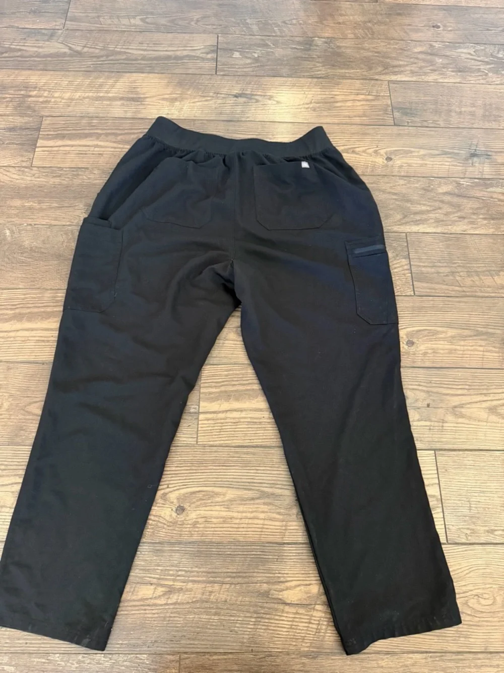 FIGS Technical Collection Black Scrub Pants Women 3XL Cargo Drawstring Straight